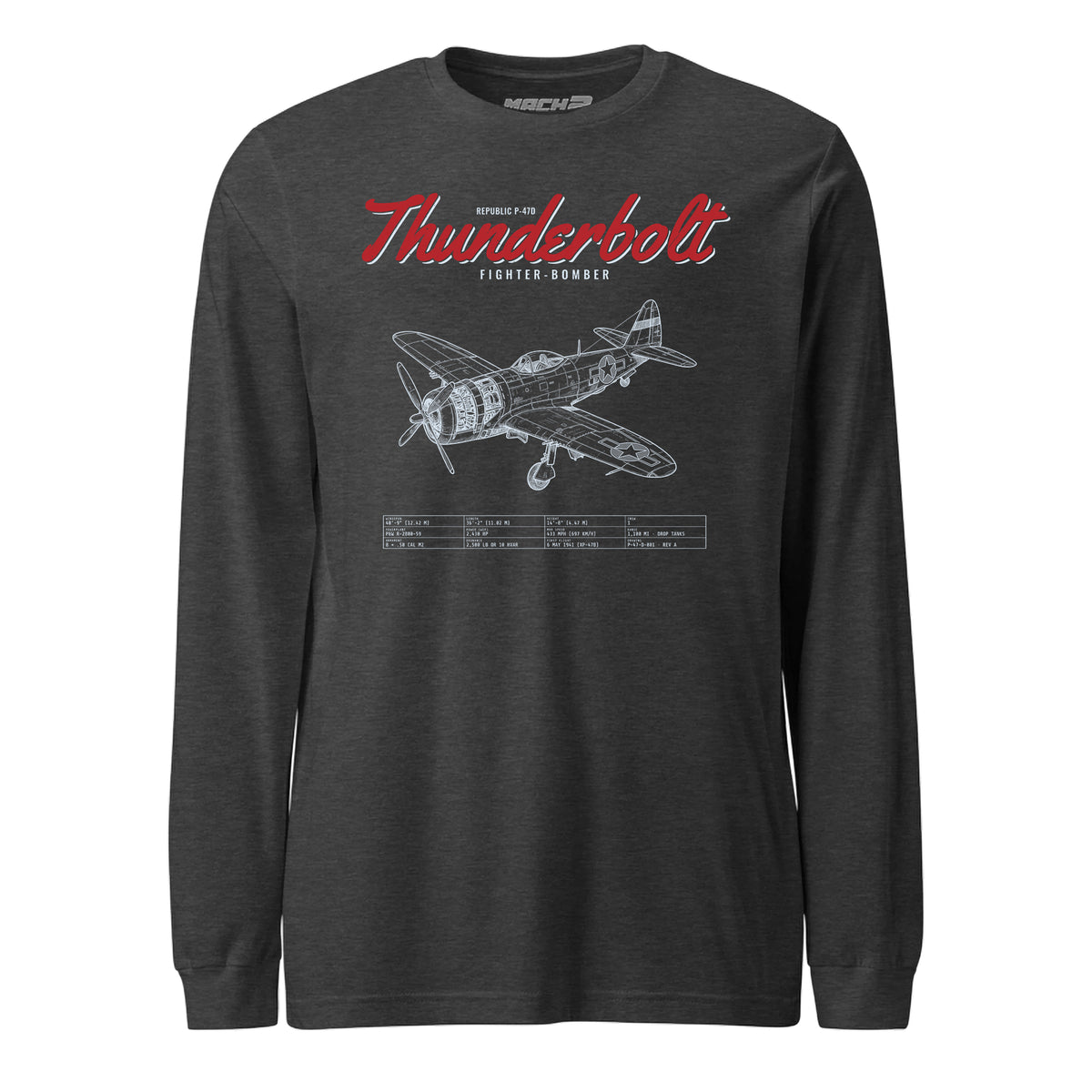 F-47d Thunderbolt Blueprint — Charcoal Heather