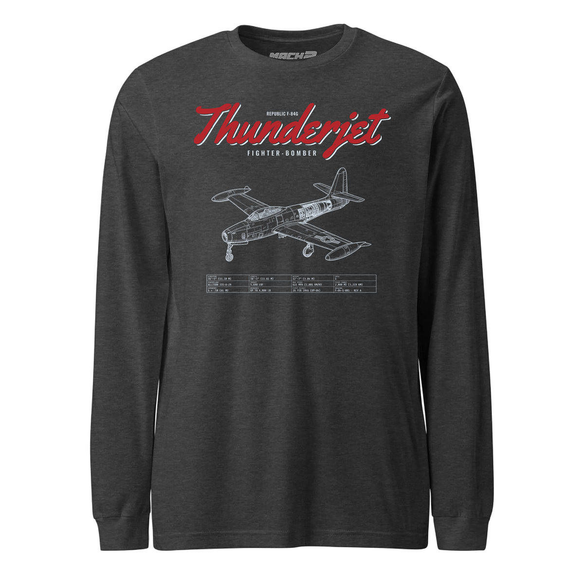 F-84g Thunderjet Blueprint — Charcoal Heather
