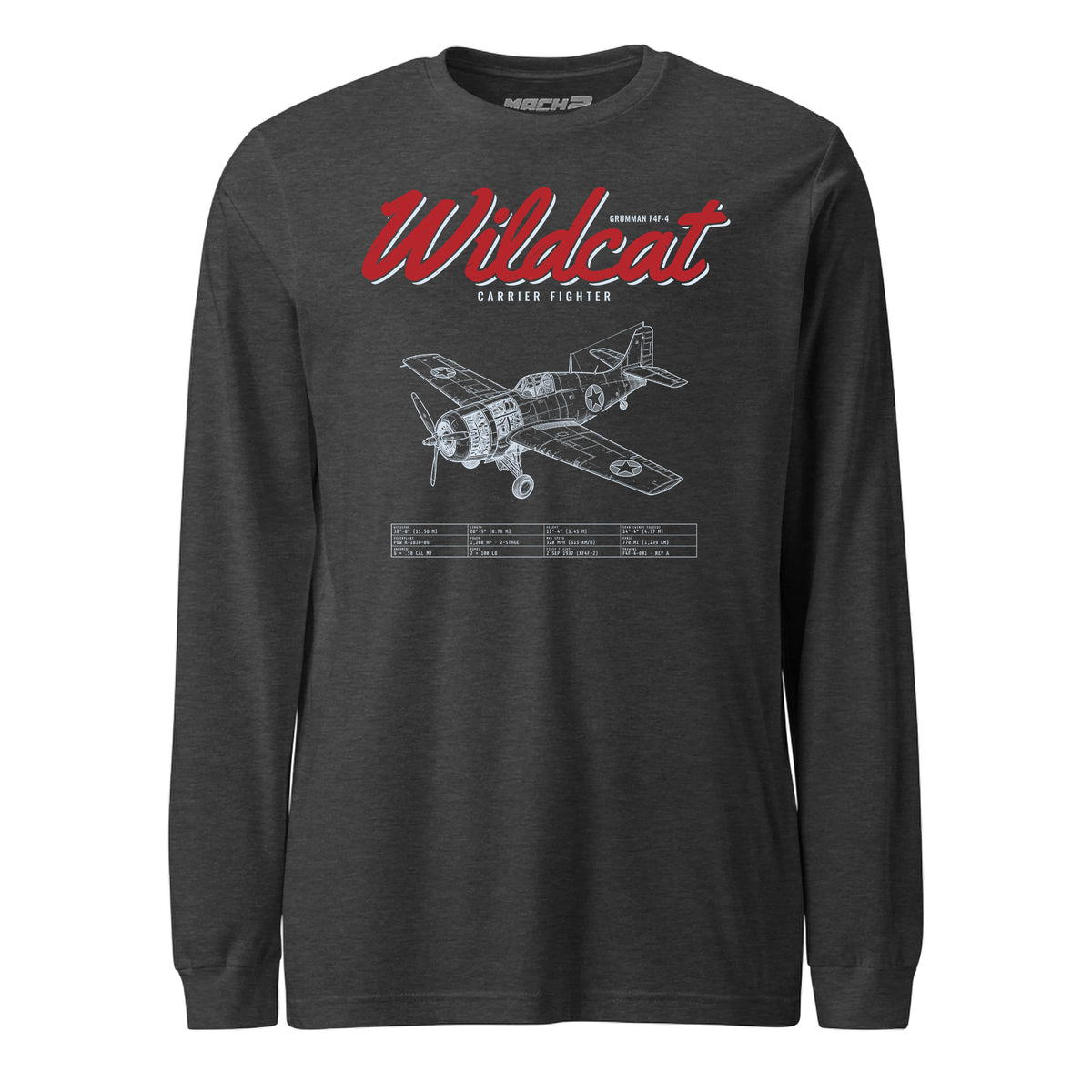 F4f-4 Wildcat Blueprint — Charcoal Heather