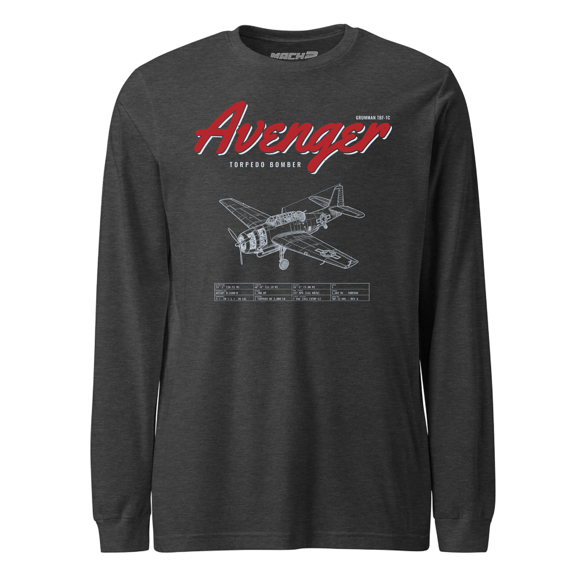 Tbf-1c Avenger Blueprint — Charcoal Heather