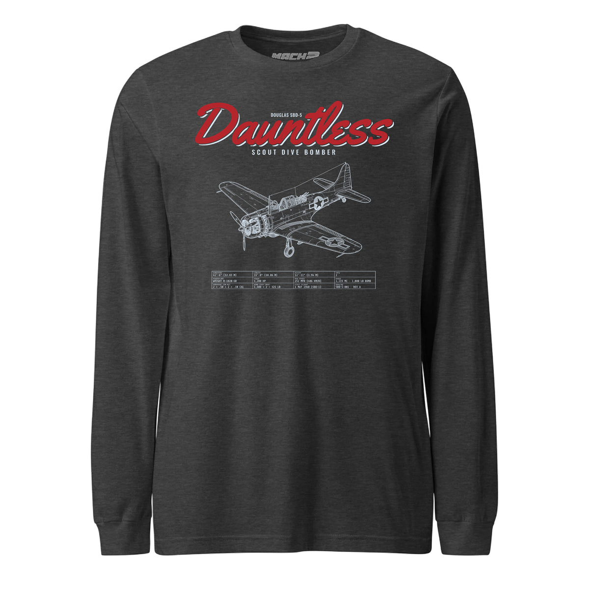 Sbd-5 Dauntless Blueprint — Charcoal Heather