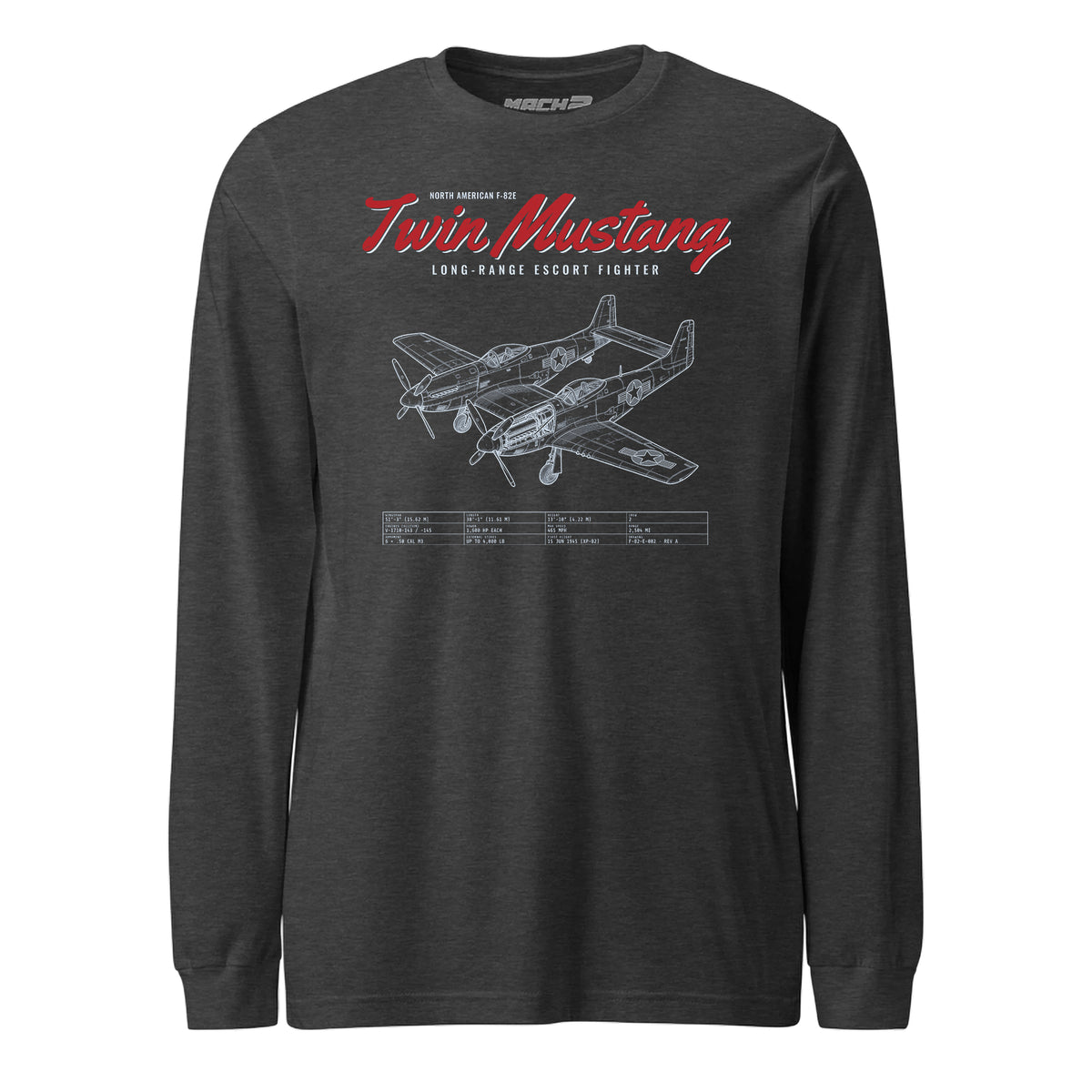 F-82e Twin Mustang Blueprint — Charcoal Heather