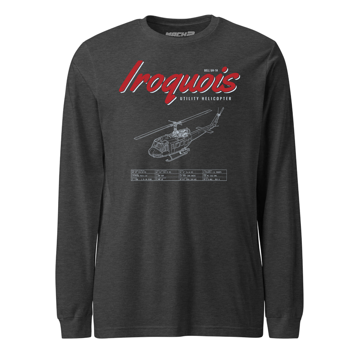 Uh-1h Iroquois Blueprint — Charcoal Heather