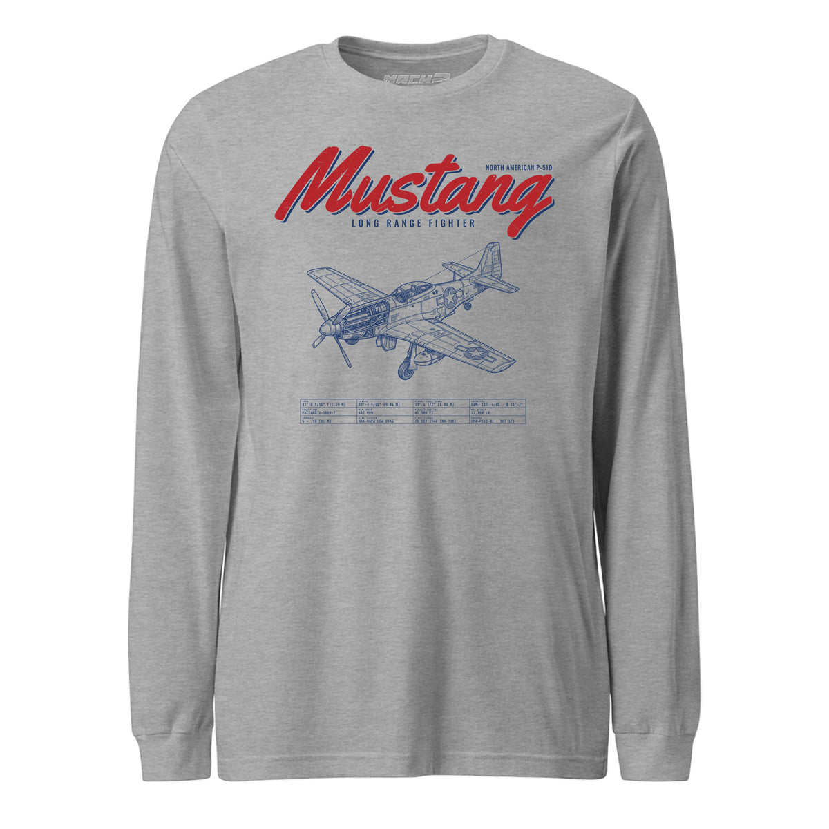 P-51d Mustang Blueprint — Heather Grey