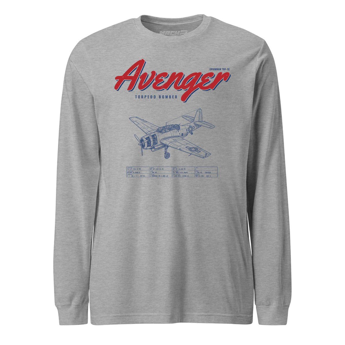 Tbf-1c Avenger Blueprint — Heather Grey