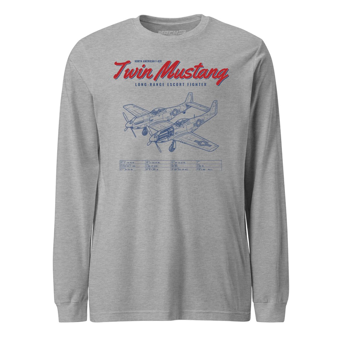 F-82e Twin Mustang Blueprint — Heather Grey