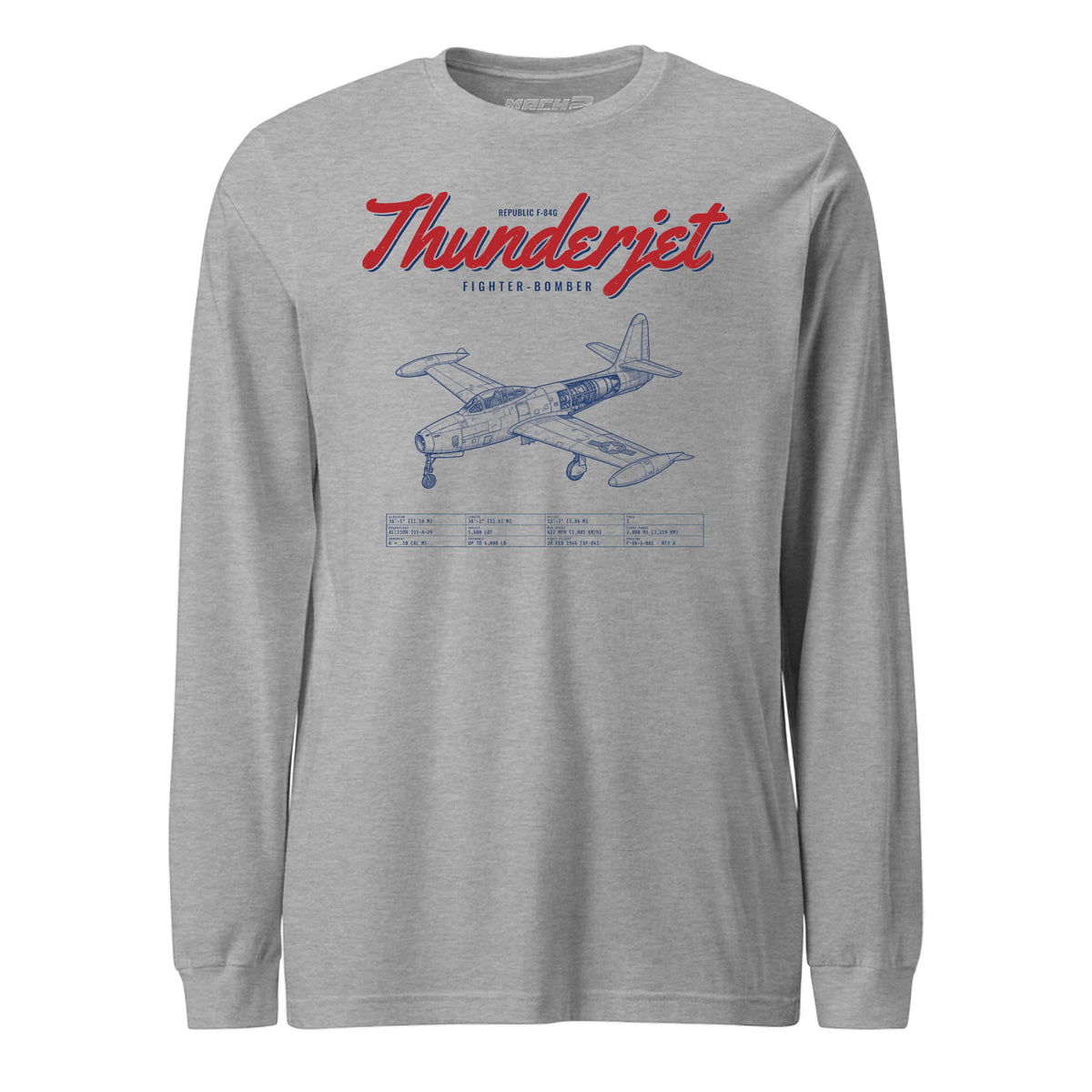 F-84g Thunderjet Blueprint — Heather Grey