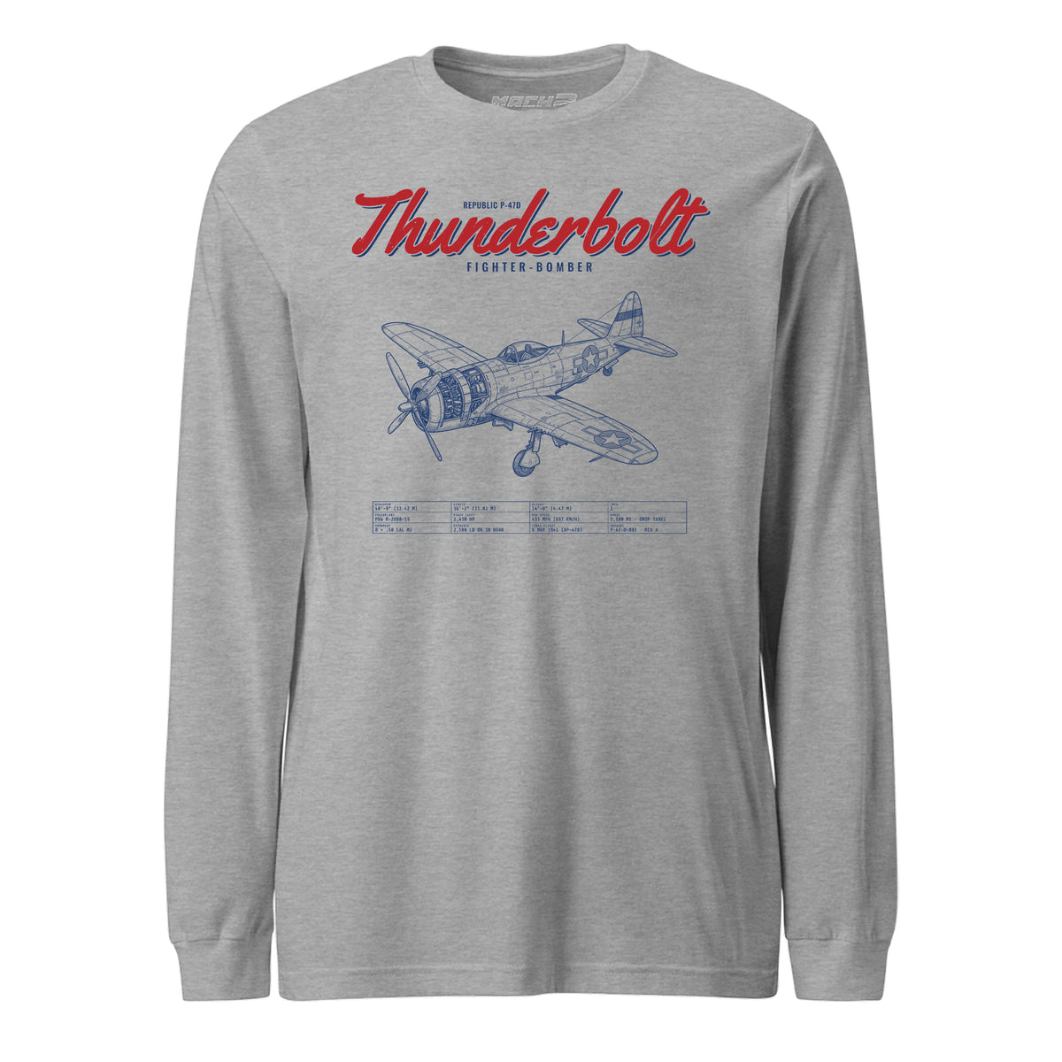F-47d Thunderbolt Blueprint — Heather Grey