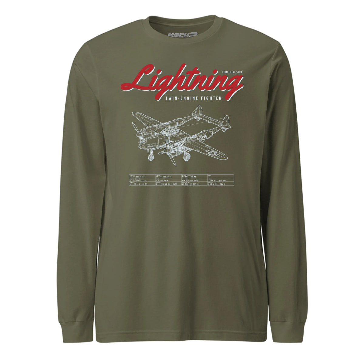 P-38l Lightning Blueprint — OD Green