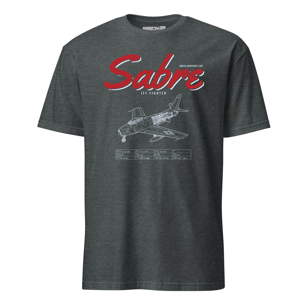 F-86f Sabre Blueprint — Charcoal Heather