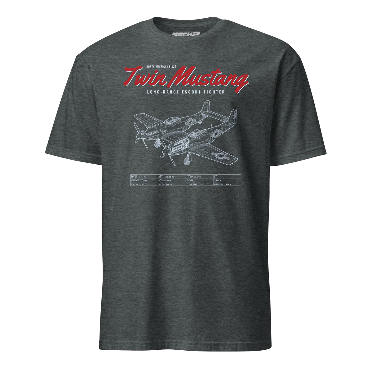 F-82e Twin Mustang Blueprint — Charcoal Heather