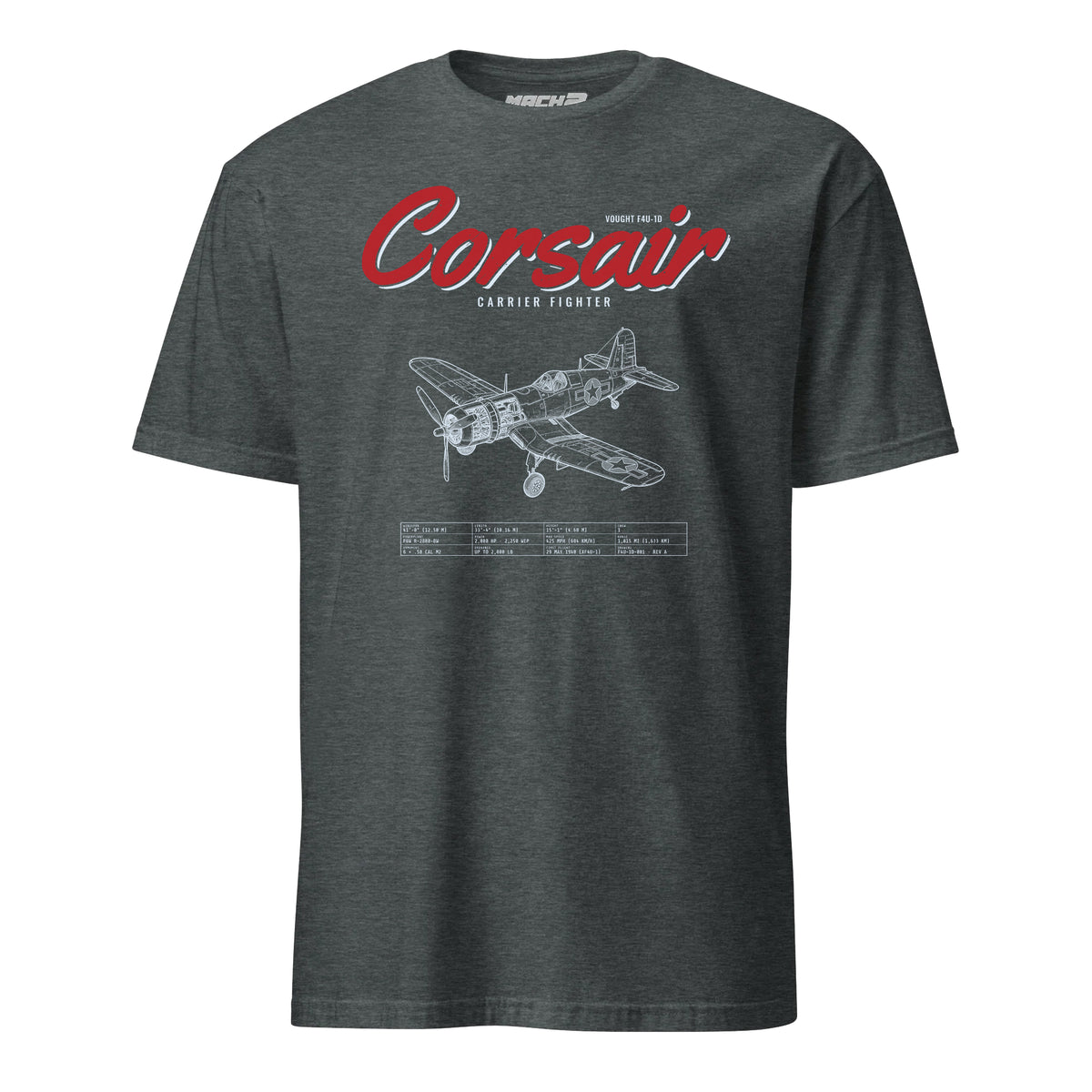 F4u-1d Corsair Blueprint — Charcoal Heather