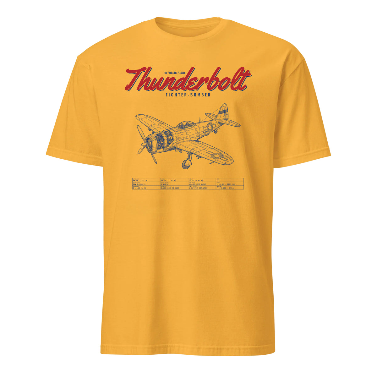 F-47d Thunderbolt Blueprint — Gold