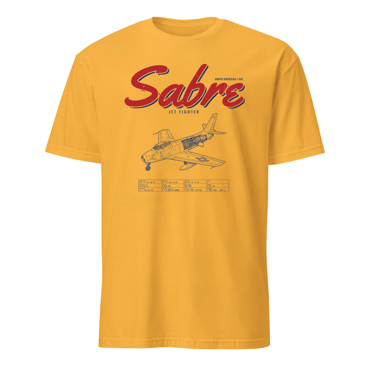 F-86f Sabre Blueprint — Gold
