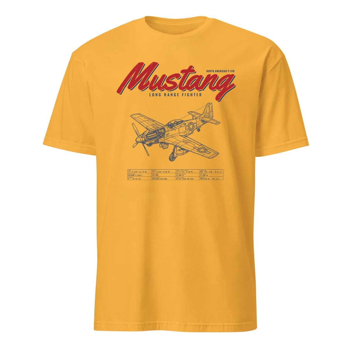 P-51d Mustang Blueprint — Gold