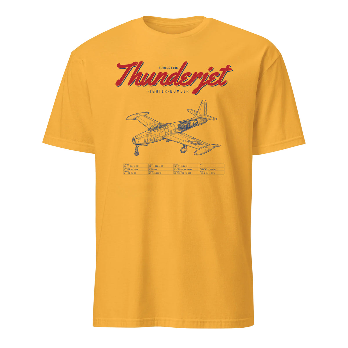 F-84g Thunderjet Blueprint — Gold