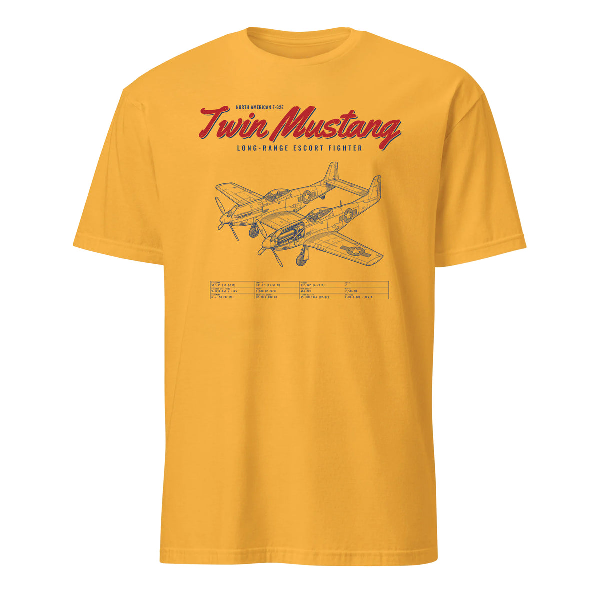 F-82e Twin Mustang Blueprint — Gold