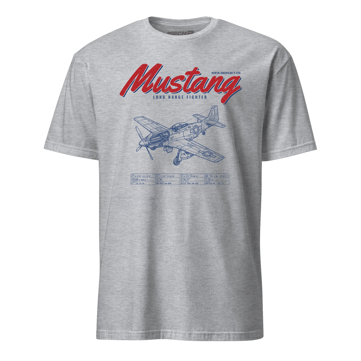 P-51d Mustang Blueprint — Heather Grey