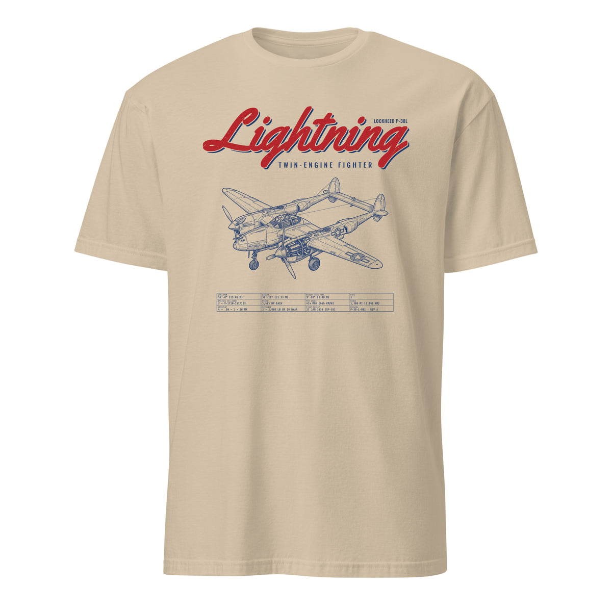 P-38l Lightning Blueprint — Sand