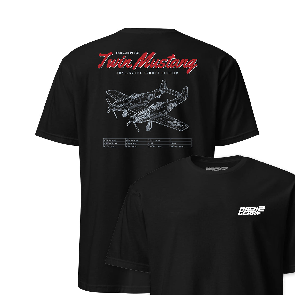 F-82e Twin Mustang Blueprint — Black