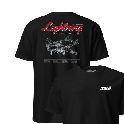 P-38l Lightning Blueprint — Black