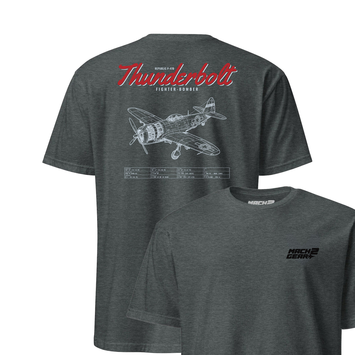 F-47d Thunderbolt Blueprint — Charcoal Heather