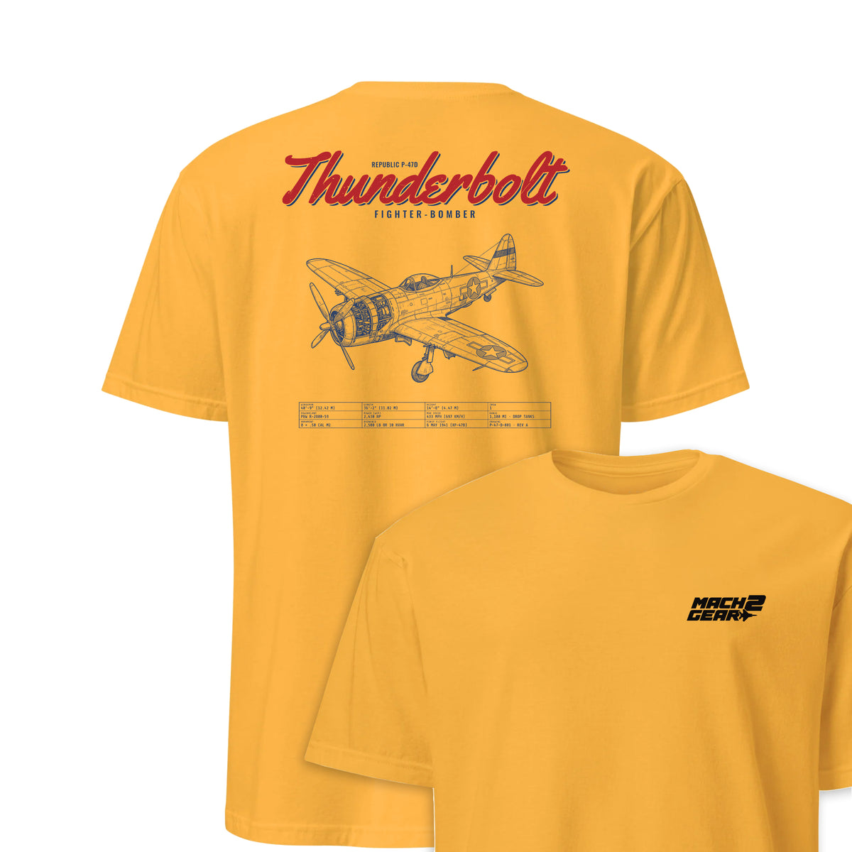 F-47d Thunderbolt Blueprint — Gold