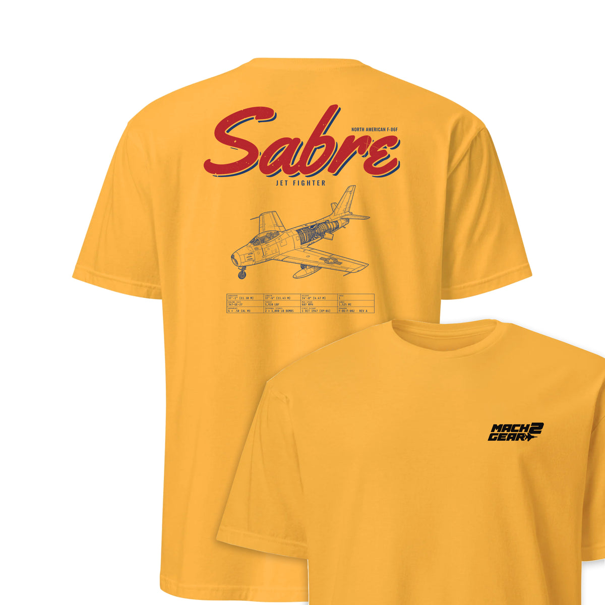 F-86f Sabre Blueprint — Gold