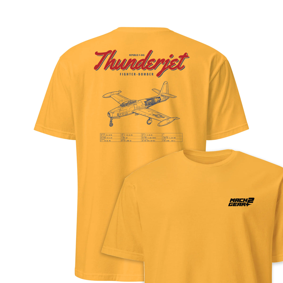 F-84g Thunderjet Blueprint — Gold