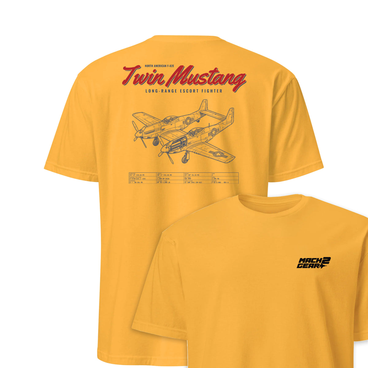 F-82e Twin Mustang Blueprint — Gold