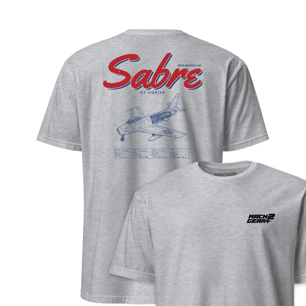 F-86f Sabre Blueprint — Heather Grey