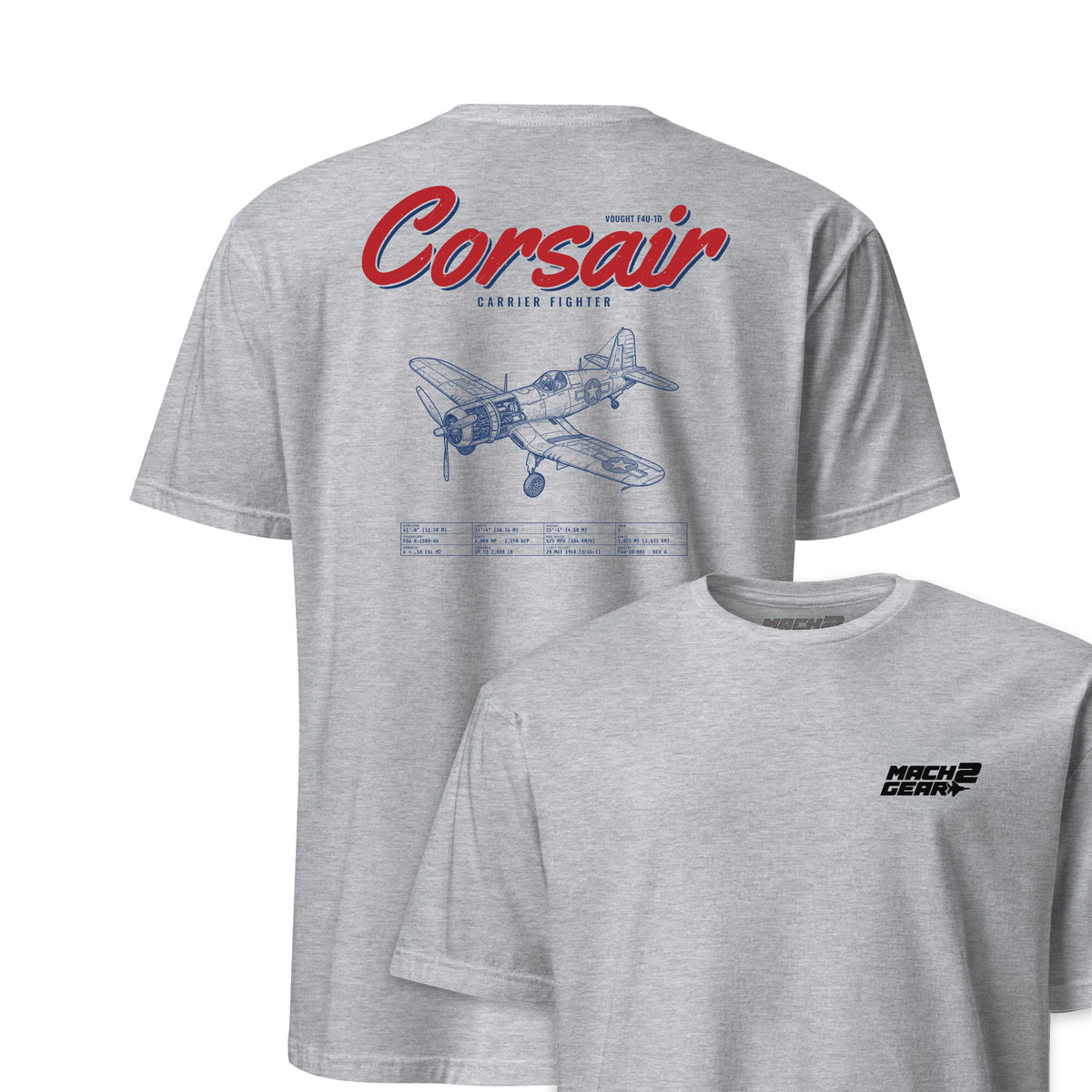 F4u-1d Corsair Blueprint — Heather Grey