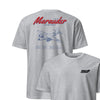 Bb-26g Marauder Blueprint Front & Back T-Shirt - Heather Grey