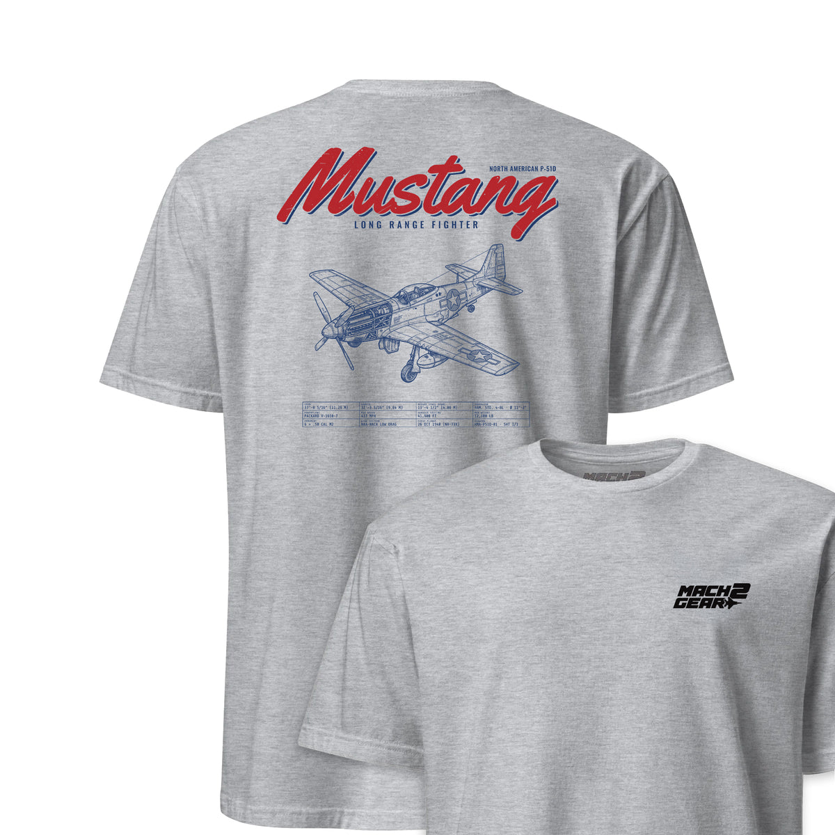 P-51d Mustang Blueprint — Heather Grey