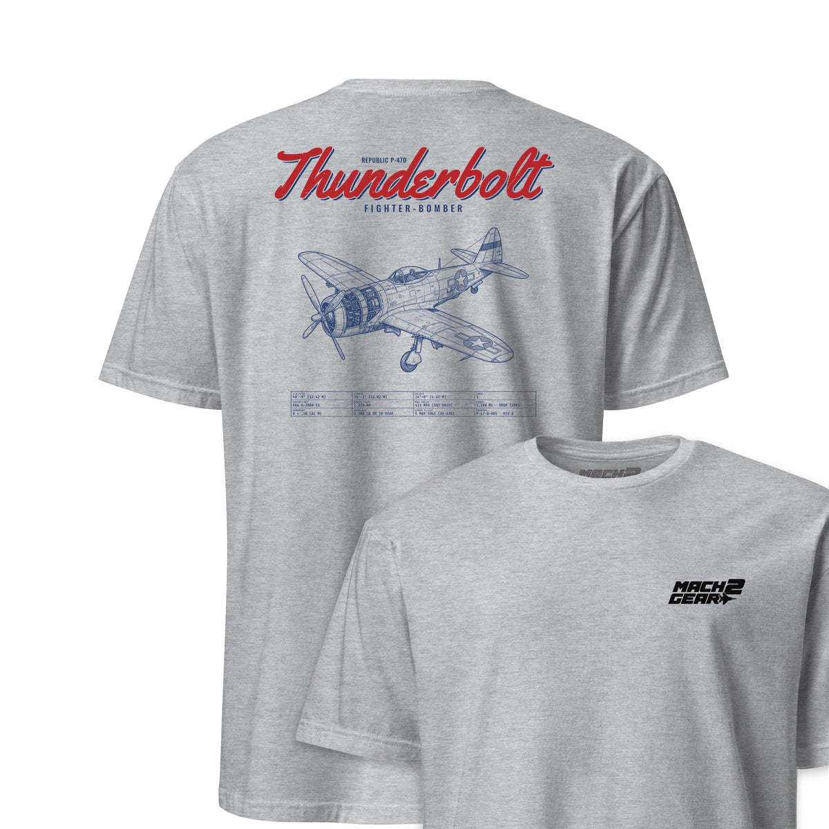 F-47d Thunderbolt Blueprint — Heather Grey