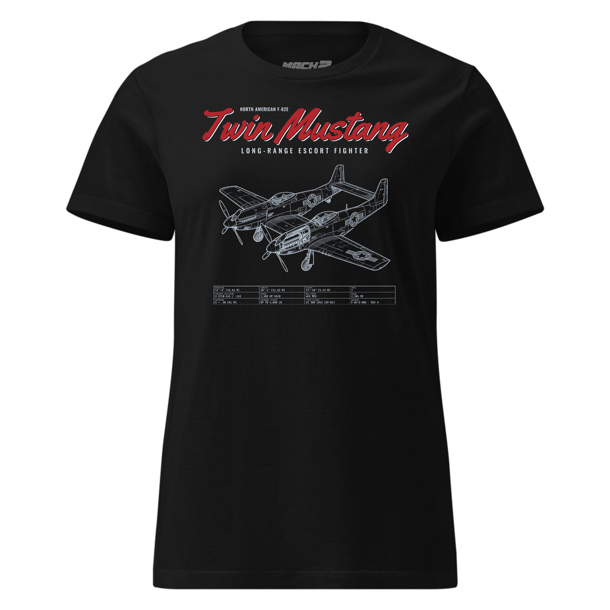 F-82e Twin Mustang Blueprint — Black