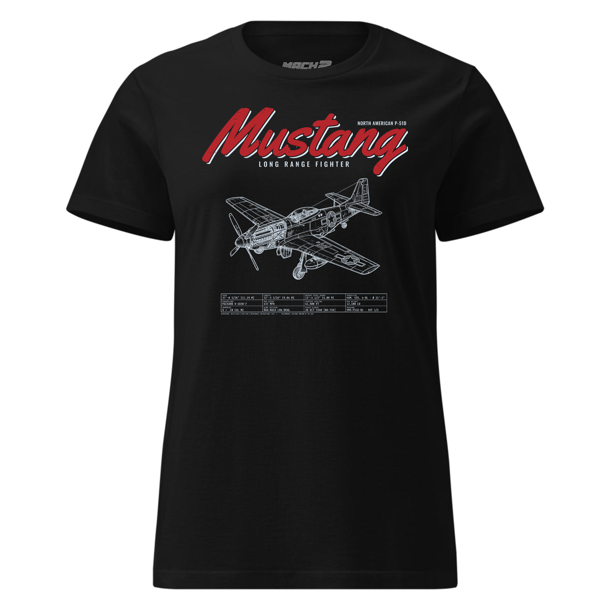 P-51d Mustang Blueprint — Black