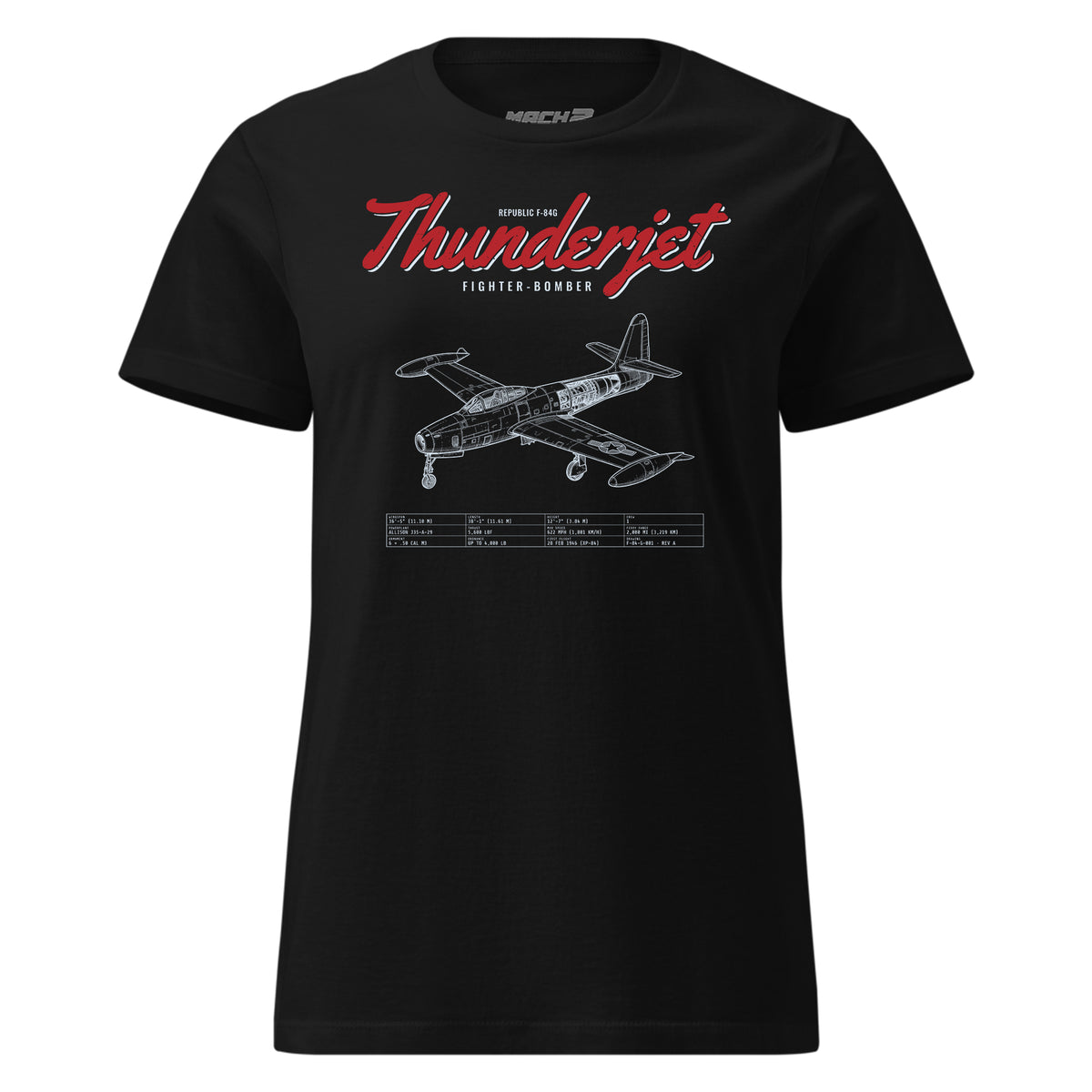 F-84g Thunderjet Blueprint — Black