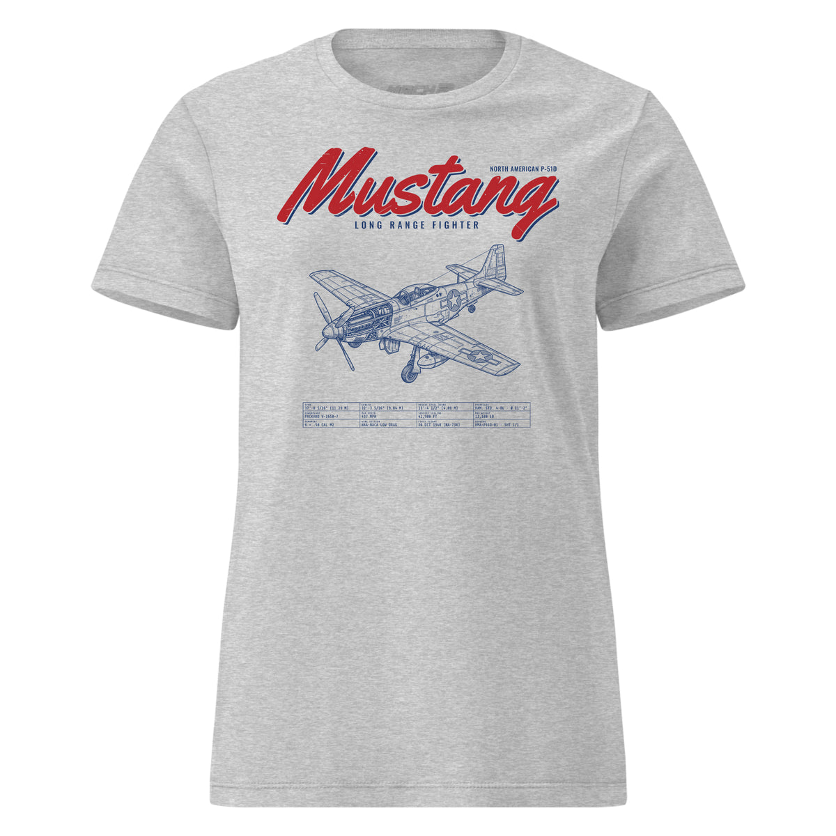 P-51d Mustang Blueprint — Heather Grey