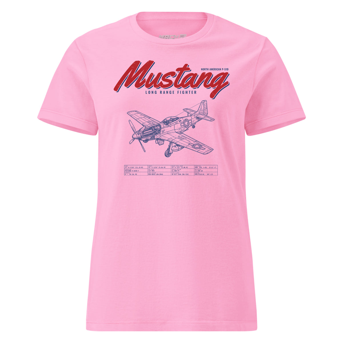 P-51d Mustang Blueprint — Pink