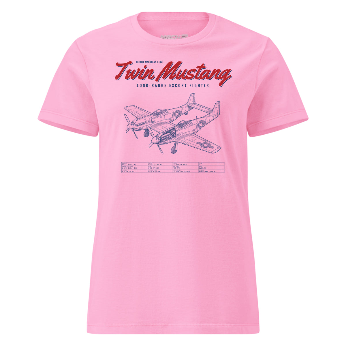 F-82e Twin Mustang Blueprint — Pink