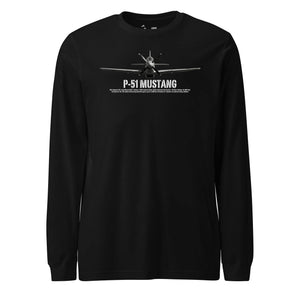 P-51 Mustang Airframe Specs Long Sleeve T-Shirt