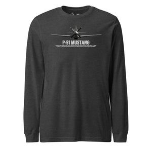 P-51 Mustang Airframe Specs Long Sleeve T-Shirt
