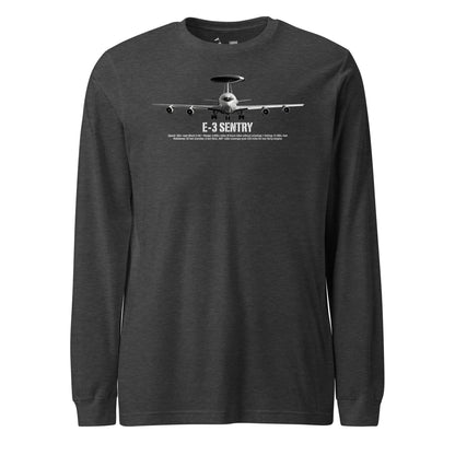E-3 Sentry Airframe Specs Long Sleeve T-Shirt