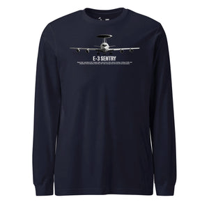 E-3 Sentry Airframe Specs Long Sleeve T-Shirt