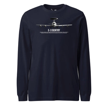 E-3 Sentry Airframe Specs Long Sleeve T-Shirt