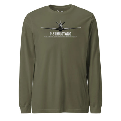 P-51 Mustang Airframe Specs Long Sleeve T-Shirt