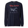 B-17g Flying Fortress Blueprint Long Sleeve T-Shirt - Navy
