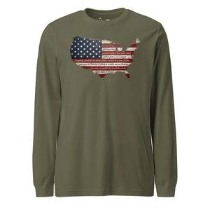 We the People Wooden Flag Long Sleeve T-Shirt