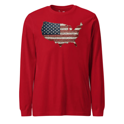 We the People Wooden Flag Long Sleeve T-Shirt